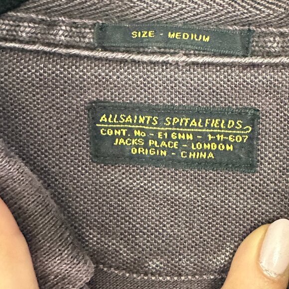 AllSaints Men’s Polo Shirt | Size Medium | Stylish & Classic - Picture 3 of 4